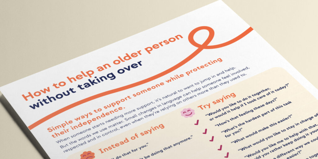 How to help an older person without taking over