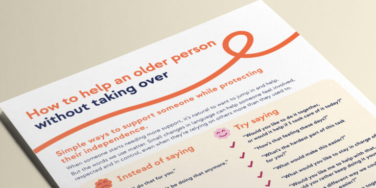 How to help an older person without taking over
