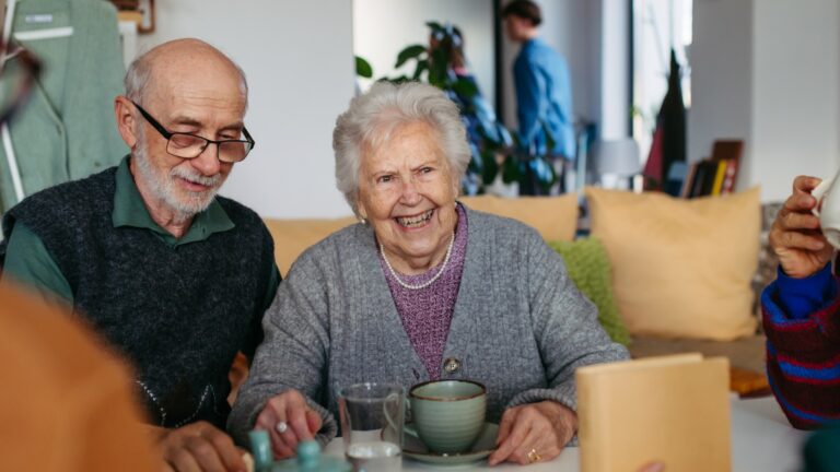 Elderly Couple Drinking tea